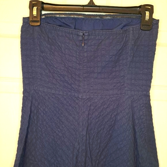 J. Crew Navy Blue Strapless A-Line Dress Summer Size 0 - Picture 4 of 5